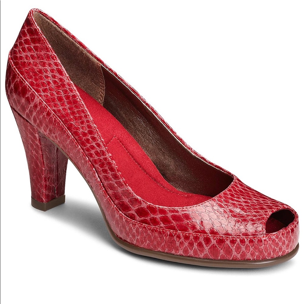 Aerosoles Red Peeptoe Pumps, New size 11